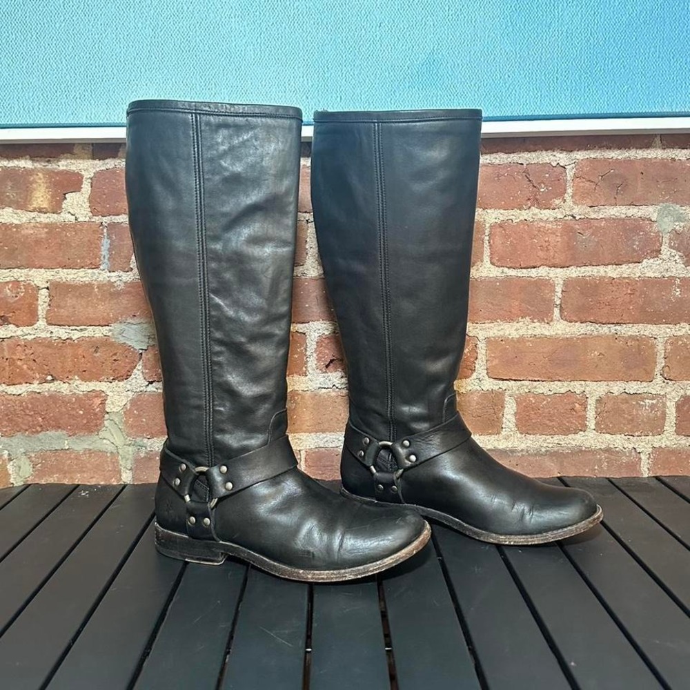 Frye Phillip Black Tall Boot, Women's 8